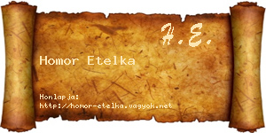 Homor Etelka névjegykártya
